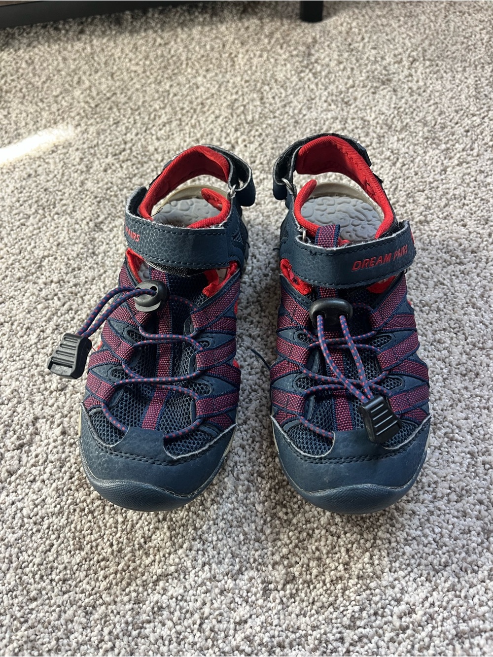 Dream Pairs Navy and Red Kids Active Sandals